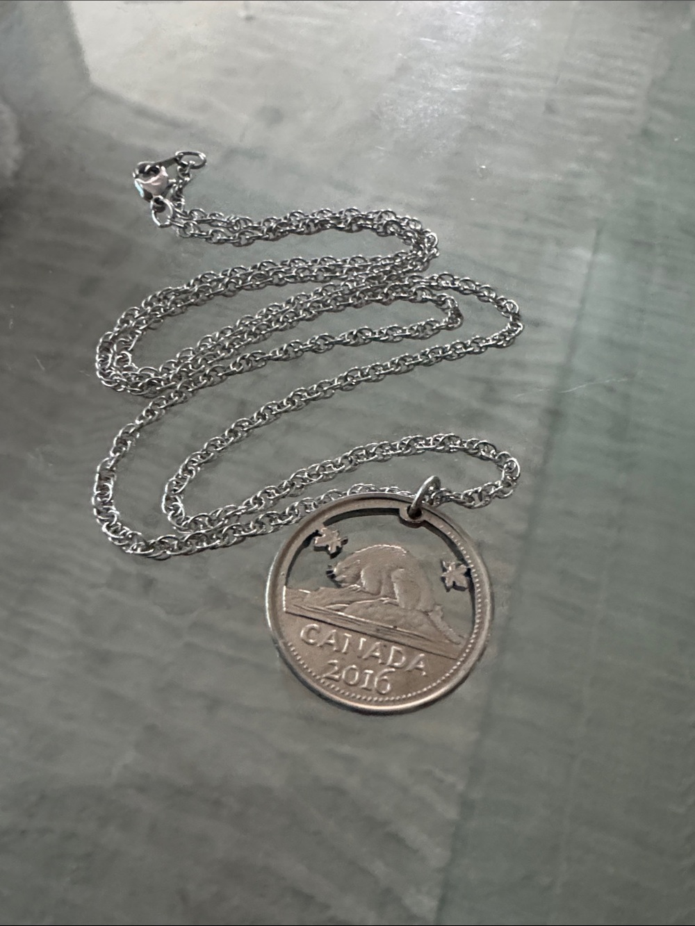 Canada 2016 Silver Beaver Nickel Coin Necklace